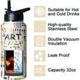 thumbnail image 4 of Art Teacher Gifts 32 oz Art Teacher Water Bottle Insulated Tumbler with Straws and Flip Lid Stainless Steel Travel Cup Art Teacher Appreciation Gifts for Women Men, 4 of 6