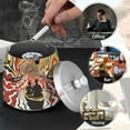 thumbnail image 4 of Yayeee Ashtray with Lid for Cigarette Smokeless Stainless Steel Home Ash Holder, Abstract Boat Ride, 4 of 7
