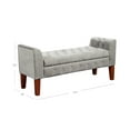 thumbnail image 3 of HomePop Velvet Tufted Storage Bench and Settee, 50"W x 18"D x 23"H, Light Gray, 3 of 11