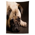 thumbnail image 3 of Ambesonne Pug Tablecloth Rectangular Table Cover, Puppy Photograph Animals, 60"x84", Brown Pale Brown, 3 of 4