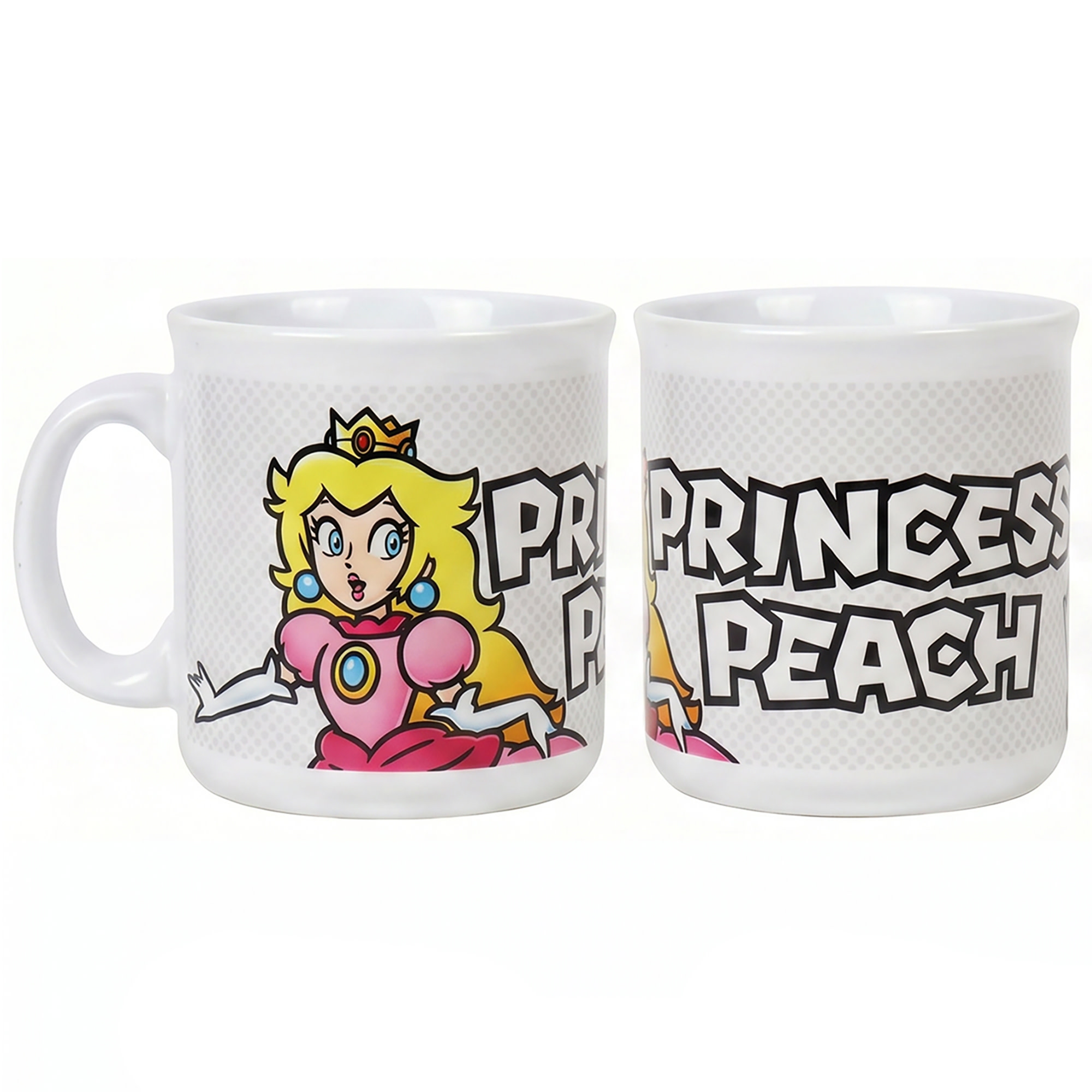 Pyramid America: Super Mario: Princess Peach - 20oz Ceramic Camper Mug - Coffee & Tea Cup, Microwave-Dishwasher Safe, Video Game Collectible, Licensed