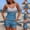 Blue, variant on Elvqul Summer Swimsuits for Women Bathing Suits Striped Split 2 Piece Womens Tankinis Athletic