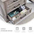 thumbnail image 5 of ACCOHOHO Rustic 3 Drawers Nightstand with Charging Station, 24" Wide Wood Farmhouse Night Stand with Drawers for Bedroom, Living Room, Grey, 5 of 8