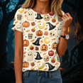thumbnail image 2 of Halloween T Shirt For Women Short Sleeve T Shirt Printing Loose Top Spooky Season Tee Halloween Party, 2 of 9