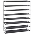 thumbnail image 2 of Simple Assembly 8 Tier Shoe Rack Detachable Non-Woven Waterproof Fabric Shoe Organizer Tower Space Saver Stackable Storage Shelf (Black), 2 of 2