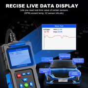 TopDiag T200 OBD2 Scanner Diagnostic Tool, OBD II Clear Reset Engine Error Code Professional Code Reader Diagnostic Scan Tools, Mode 6, Mode 8 & One-Click I/M, Plug & Play(Without Battery)Diagnostic