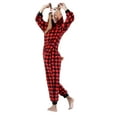 thumbnail image 2 of Women's Plush Animal Onesie Pajama, Plaid Reindeer, L/XL, 2 of 5
