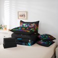 thumbnail image 5 of Manfei Eat Sleep Game Bedding Comforter Set 7 Pieces, Gamepad Geometric Full Bedding Set, Mystic Stars Galaxy Reversible Fitted Sheet Flat Sheet, Lightweight Room Decor, 5 of 7