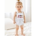 thumbnail image 5 of BemeyourBBs Baby Girl Overall Romper Football Embroidery Sleeveless Jumpsuit, 5 of 9