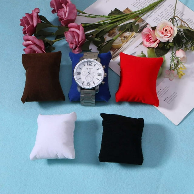 Becaristey 10 Pièces Bracelet Oreillers Réutilisables Montre Coussins Titulaire Organisateur Noir 1Set