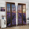 thumbnail image 5 of Lavender Curtains, Countryside Nature Purple Plants Sunset Sunrise Wooden Window Window Treatments for Bedroom Living Room Kitchen Drapes Rod Pocket 2 Panels 84x84 Inch, 5 of 5