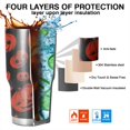 thumbnail image 7 of 30oz Halloween Red Pumpkins Pattern Tumblers Stainless Steel Tumbler with Lid and Straw,Vacuum Insulated Double Wall Travel Tumbler Cups Mug with Cleaning Brush for Coffee,Tea, 7 of 7