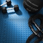 Philosophy Gym Pack of 30 Exercise Flooring Mats - 24 x 24 Inch Foam Rubber Interlocking Puzzle Floor Tiles - Blue