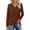 Brown, variant on FASHOFT V Neck Long Sleeve Shirts For Women Solid Color Casual Tops Casual Business Blouses Brown L