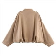 thumbnail image 4 of Chaqueta de Gamuza Sintética para Mujer, Abrigo Informal Holgado de Larga con Solapa y Estilo Urbano A . Caqui M, 4 of 7