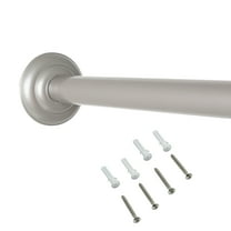 Mainstays Adjustable Wall-Mount Metal Shower Curtain Rod, 41" - 72", Need to Drill, Nickel