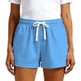 thumbnail image 3 of Women's Gym Workout Athletic Shorts Summer Lightweight Quick Drying Running Shorts with Pockets by Yigetop Light blue S, 3 of 7