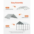 thumbnail image 6 of KFFKFF Heavy Duty Metal Carport 10' x 15' Outdoor Shelter with Galvanized Steel Frame & Roof, Car Tent Garage Shade with Detachable Sidewalls for Vehicles, Boats, Equipment, 6 of 9