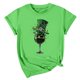 thumbnail image 5 of El Día de San Patricio Manga Corta Cuello Redondo Suéter Casual Top, Ligero 95% Poliéster 5% Blusa de Spandex para Vacaciones Y Uso Diario, Tops de Mujer Casual, 5 of 5