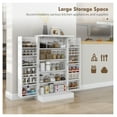 thumbnail image 5 of Kitchen Pantry Cabinet, White Freestanding Food Storage Organizer with 5 Shelves & 12 Spice Rack, 5 of 9
