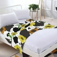 thumbnail image 4 of Cow Print Sunflower Cute Floral Blanket, Soft Blankets Flannel Bed Throw Cozy Lightweight Plush Gifts for Women Men Boys Girls Sofa Couch Bedroom Living Rooms Warm All Season, Home Decor, 60"x50", 4 of 6