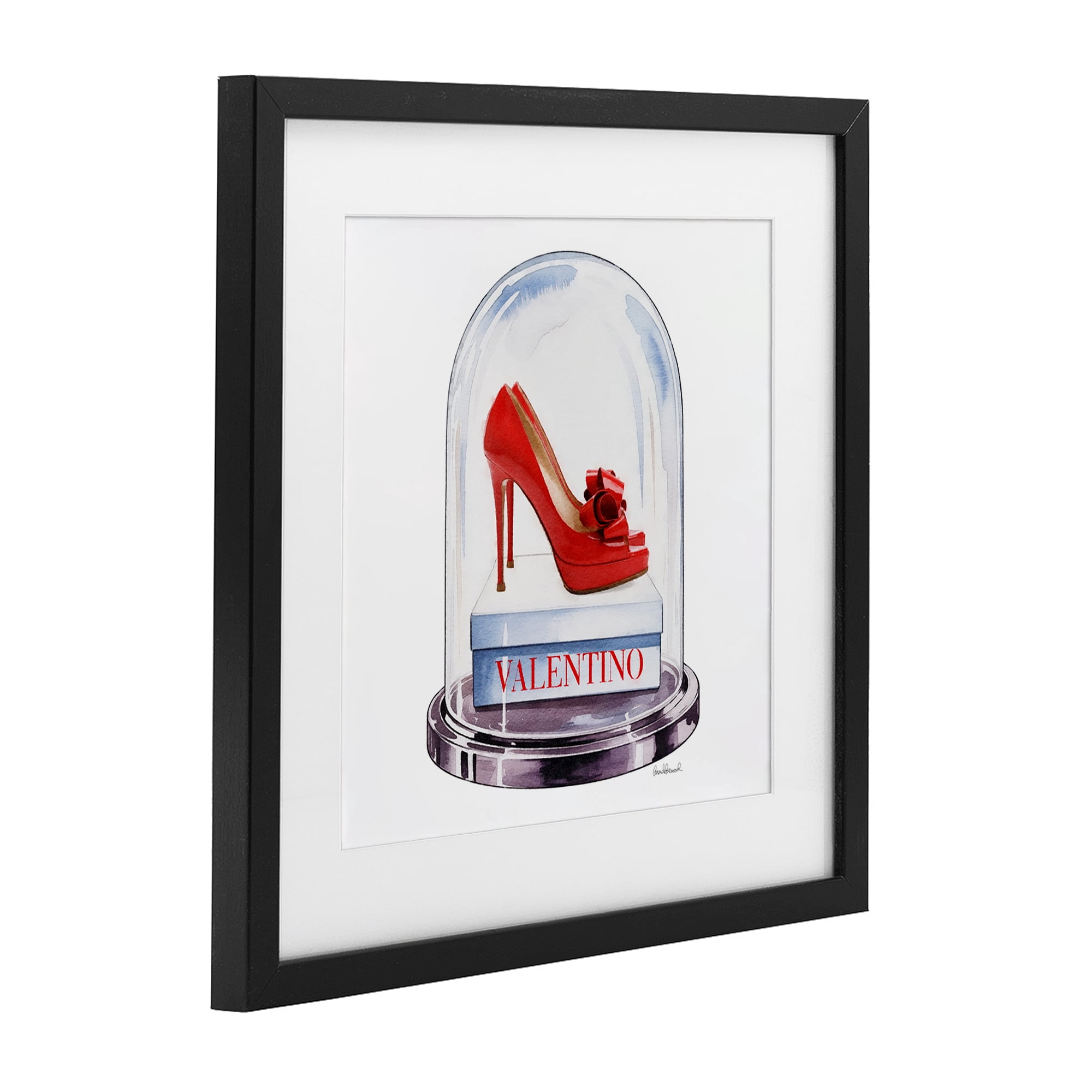 Stupell Industries Red Heels in Bell Jar Black Framed Print Under Glass, design by Amanda Greenwood