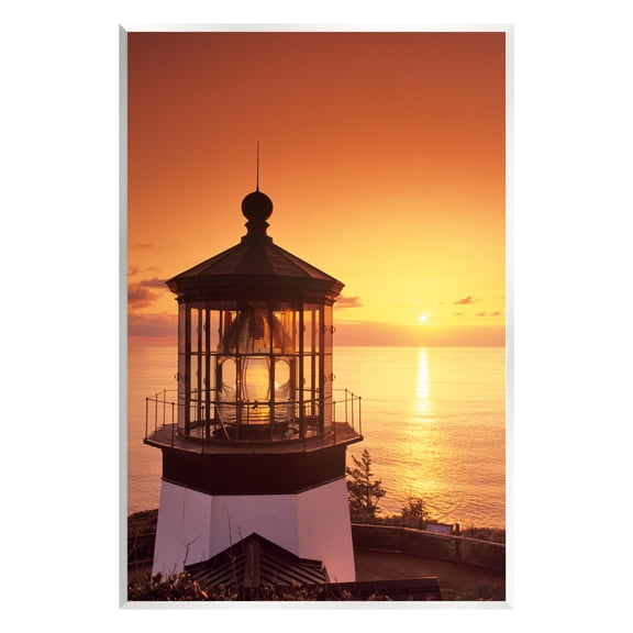 Stupell Industries Lighthouse Beacon at Sunset Nature Photography Unframed Art Print Wall Art, 10 x 15