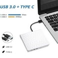 thumbnail image 4 of Usb 3.0 Portable Drive External Dvd Cd Drive Dvd/cd Writer Reader Burner For Laptop Desktop Pc Windows Linux Os Apple Mac White, 4 of 5