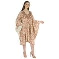 thumbnail image 2 of Moomaya Printed Tunic Kaftan Dress For Women Kimono Sleeves Loungewear Coverup Caftan Dress, 2 of 7