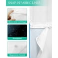 thumbnail image 3 of No Hook Shower Curtain with Snap in Liner, Ombre Abstract Gradient Blue and Gray Hotel Shower Curtains for Bathroom, Washable Shower Curtain Liner Set with Mesh Top Window, 54"x78", 3 of 6