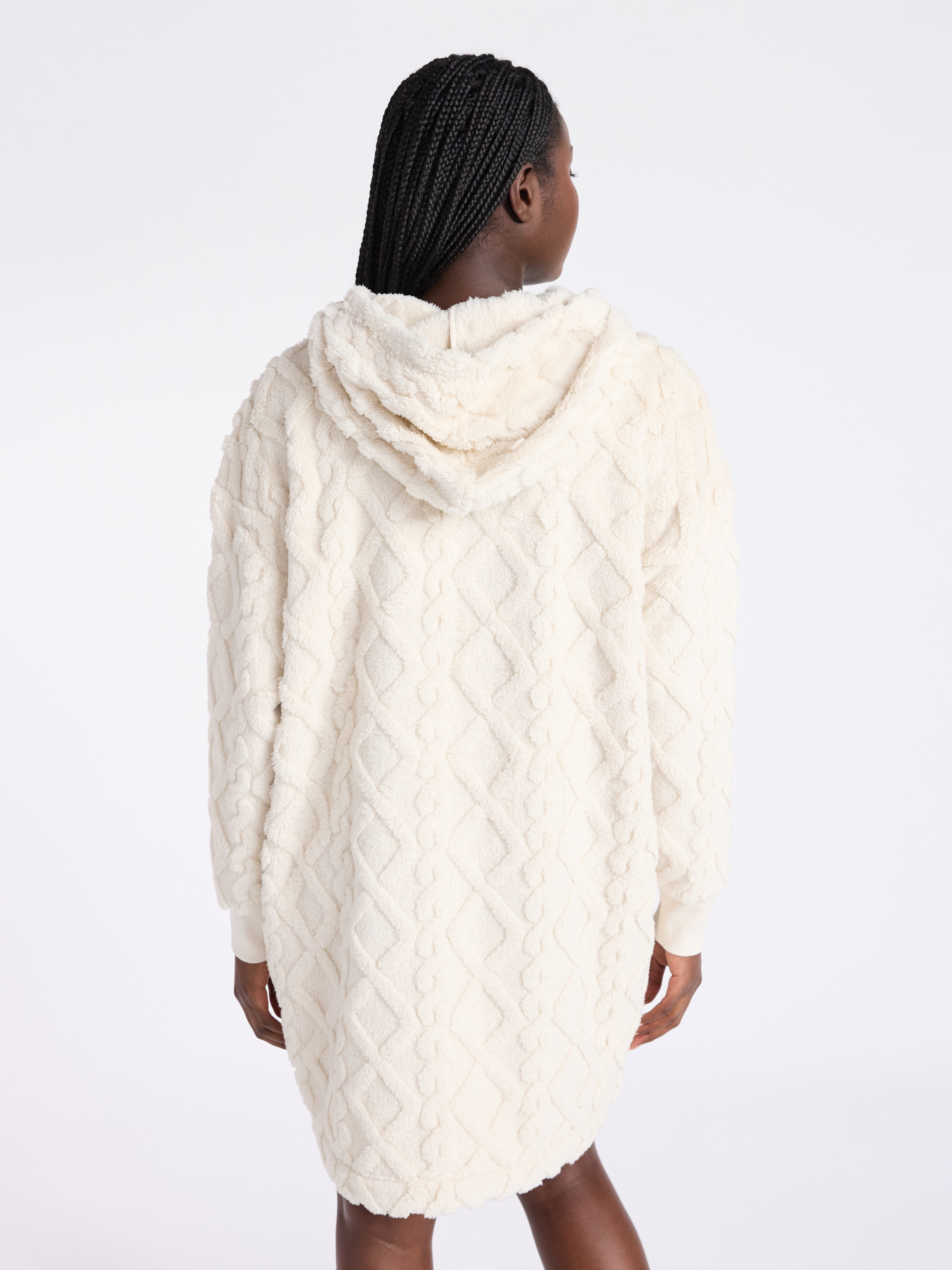Joyspun Women's Oversized Hooded Plush Lounger, Size XS-3X