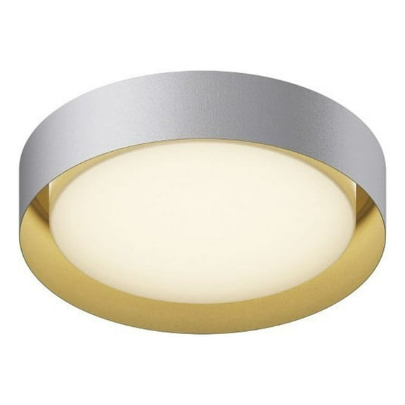 25W 1 Led Flush Mount-4.25 Inches Tall And 16 Inches Wide-White/Gold Finish Et2 Lighting E51012-Wtgld
