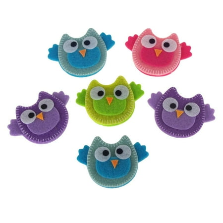 7 Inch Adhesive Die Cut - Self-Adhesive Pretty Owls Felt Die Cuts, 2-Inch, 6-Count