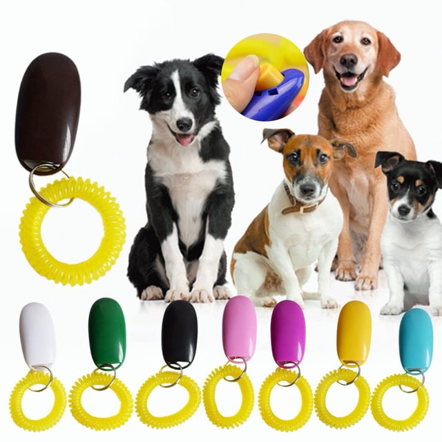 HLONK Pet Training Clicker Adjustable Frequency Wear-Resistant Solid Non Fading Convenient Stop Barking Exercise Professional Recall Dog Training Clicker Tool for Yard