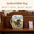 thumbnail image 7 of Xixirimido Bible Cover Case for Women, Quilted Bible Cover Bag with Handle, Bible Carrying Case with Bookmarks Study Supplies Accessories for Men, Black Horse Vibrant Sunflower, 7 of 7