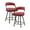 Red, variant on Lexicon Oxton Metal & Faux leather set of 2 Swivel Counter Height Chair in White