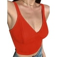 thumbnail image 6 of TSEXIEFOOFU Women Sexy Basic Tank Top V Neck Sleeveless Stretchy Knit Crop Tops Solid Color Summer Fashion Backless Camisole, 6 of 8