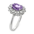 thumbnail image 2 of Sterling Silver Rhodium Plated Oval Amethyst And White Topaz Halo Ring, 2 of 2