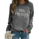 thumbnail image 1 of Mujeres pullover Top redondo Masajeadores de cuello carta impresión manga larga casual fit sudadera para las mujeres otoño gris 3xl, 1 of 5