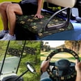 thumbnail image 2 of XYZCANDO Clover 4pcs Golf Cart Seat Covers St. Patrick's Day Golf Cart Steering Wheel Covers Golf Cart Flags 2 Person Seats Golf Cart Blanket Golf Cart Wheel Cover Fashion Golf Flag Frame Black, 2 of 7