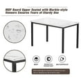 thumbnail image 3 of 5 Piece Kitchen Dining Table and Chair Set, Dining Room Table Set with Faux Marble Table Velvet Padded Chairs, Rectangle Dining Table Set for 4, Dinette Set for Kitchen Dining Room Small Space, 3 of 9