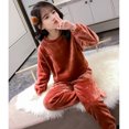 thumbnail image 5 of Gibobby Conjunto de sudadera esponjosa de Lana Conjunto de ropa de franela para niños y niñas, Top y pantalones(Rojo, 5-6 Años), 5 of 5