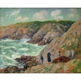 thumbnail image 2 of Moret, Henry 31x26 White Modern Wood Framed Museum Art Print Titled - Falaise de Moellan Finistere, 2 of 4