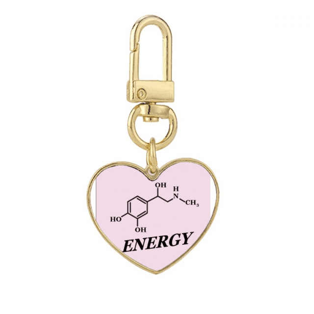 Estructura de intensidad energética Llavero de metal en forma de corazón dorado