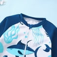 thumbnail image 6 of TOWED22 Toddlers Baby Boys 3-Piece Swimsuit Trunk Rashguard Set and Hat Swimwear Bathing Suit Sunsuit Swim Shirt UPF 50+ Blue,3-6 M, 6 of 6