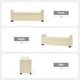 thumbnail image 5 of 57" Faxu Leather Storage Bench Upholstered Flared Arms Bed Foot Stool Entryway Hallway Bedroom Ivory, 5 of 6