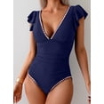 thumbnail image 4 of Traje de baño de una pieza Aidonger con volantes, cuello en V, control de barriga, 4 of 5