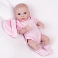 thumbnail image 6 of Handamde Full Body Vinyl Reborn Dolls 10inch Mini Girl Doll Newborn Doll Toy Very Small Doll, 6 of 7