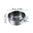 thumbnail image 3 of Wizlet Stainless Steel Bird Feeding Bowls, Small Bird Feeding Cup, Stainless Steel Parrot Food Bowl Cage with Holder, Parrot Cage Water Feeder, Pet Cage Cup Holder (B 12*5cm), 3 of 6