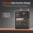 thumbnail image 4 of LiTime 3500W Pure Sine Wave Solar Inverter Charger, 48V DC to 120V AC All-in-One Solar Inverter, Built in 80A MPPT Charge Controller, for 48V Lead Acid/LiFePO4 Battery, Home Energy Storage, Off-Grid, 4 of 8